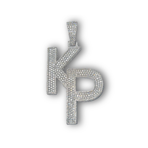 10K Natural Diamond Custom Initial Pendant 18.43 CT