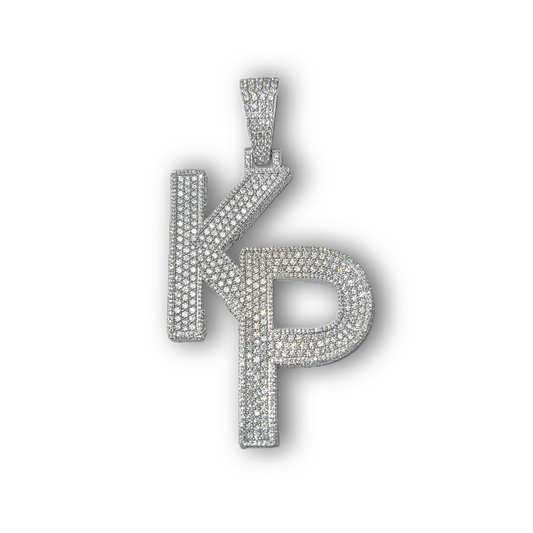 10K Natural Diamond Custom Initial Pendant 18.43 CT